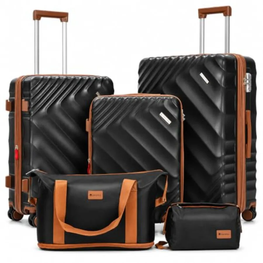 Expandable Hard Shell Luggage Set - 5-Piece Hard Shell Expandable Luggage Set