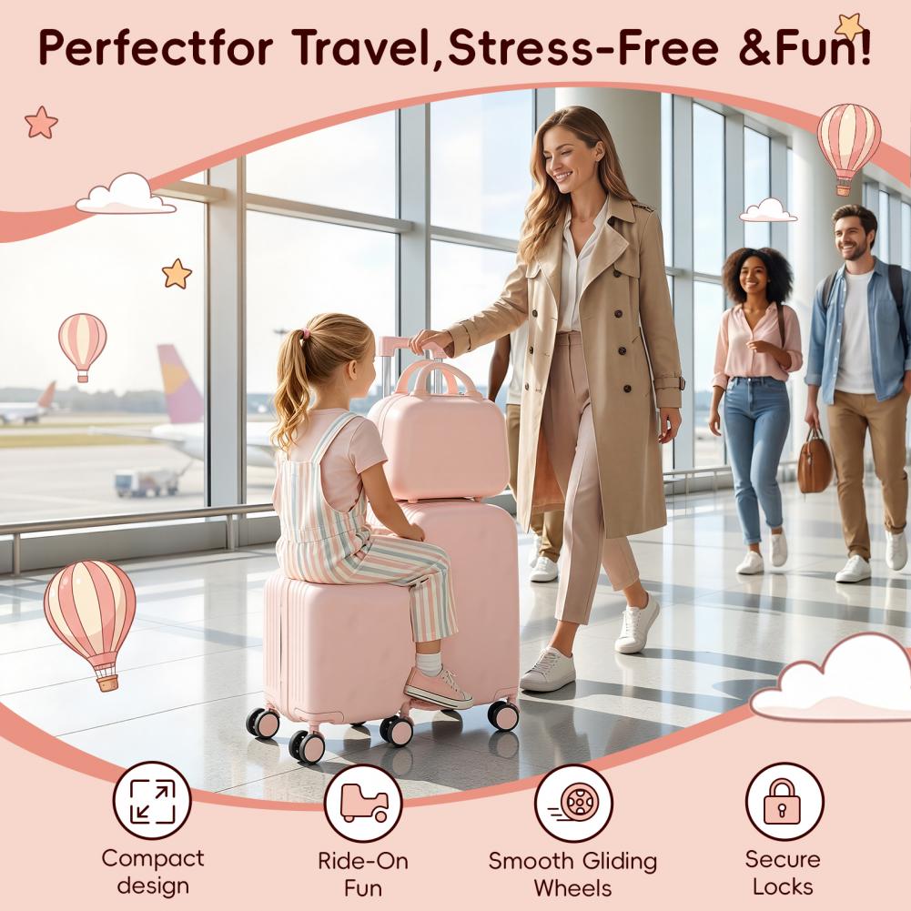 Kids Ride On Suitcase Scooter - Fun Scooter 20 Inch Kids Ride