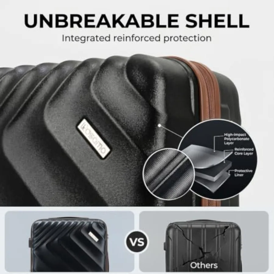 5-Piece Hard Shell Expandable  - đánh giá và giá Expandable Hard Shell Luggage Set